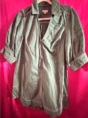 Pilcro Zip-Front Short-Sleeve Tunic Dress